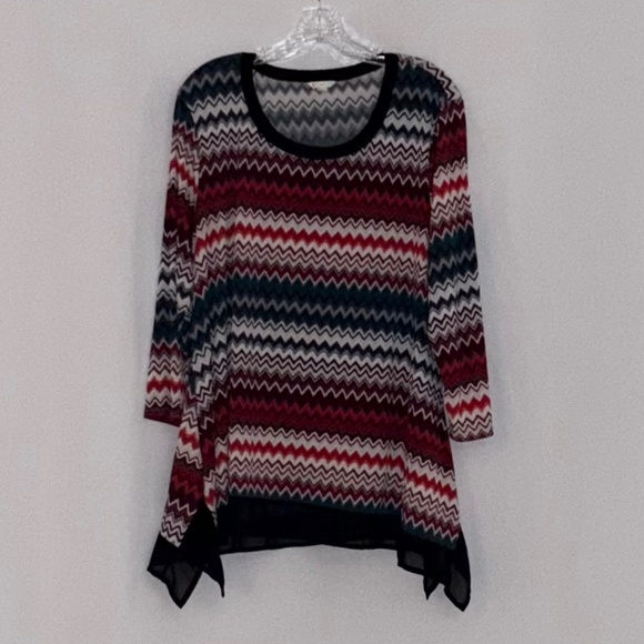 Cato Tops - Cato 3/4 Sleeve Abstract Blouse